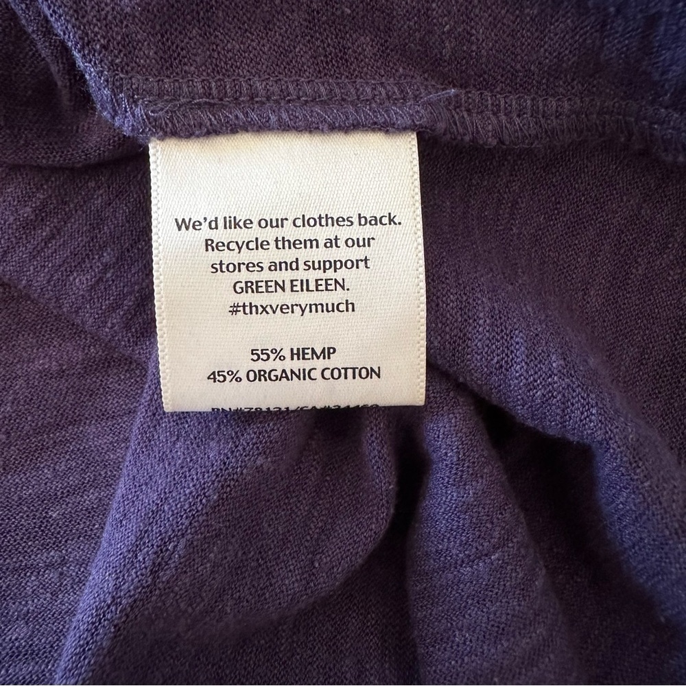 Eileen Fisher Organic Cotton Blend Purple-Black Midi Dress Size S - Picture 10 of 12